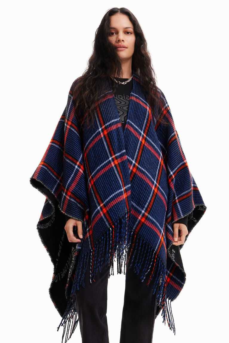 Desigual Reversible plaid poncho Ceket Kadın | 920614-MCW