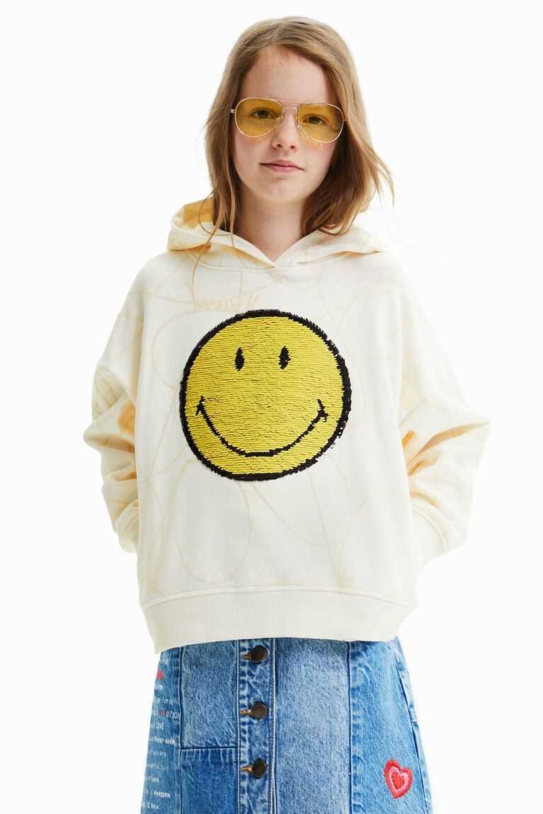 Desigual Reversible sequin Smiley hoodie Tişörtü Kiz Çocuk | 465923-BEL