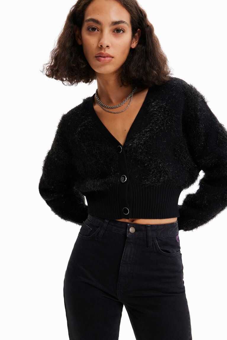 Desigual Shiny plush cardigan Kazak Kadın | 130467-MIZ