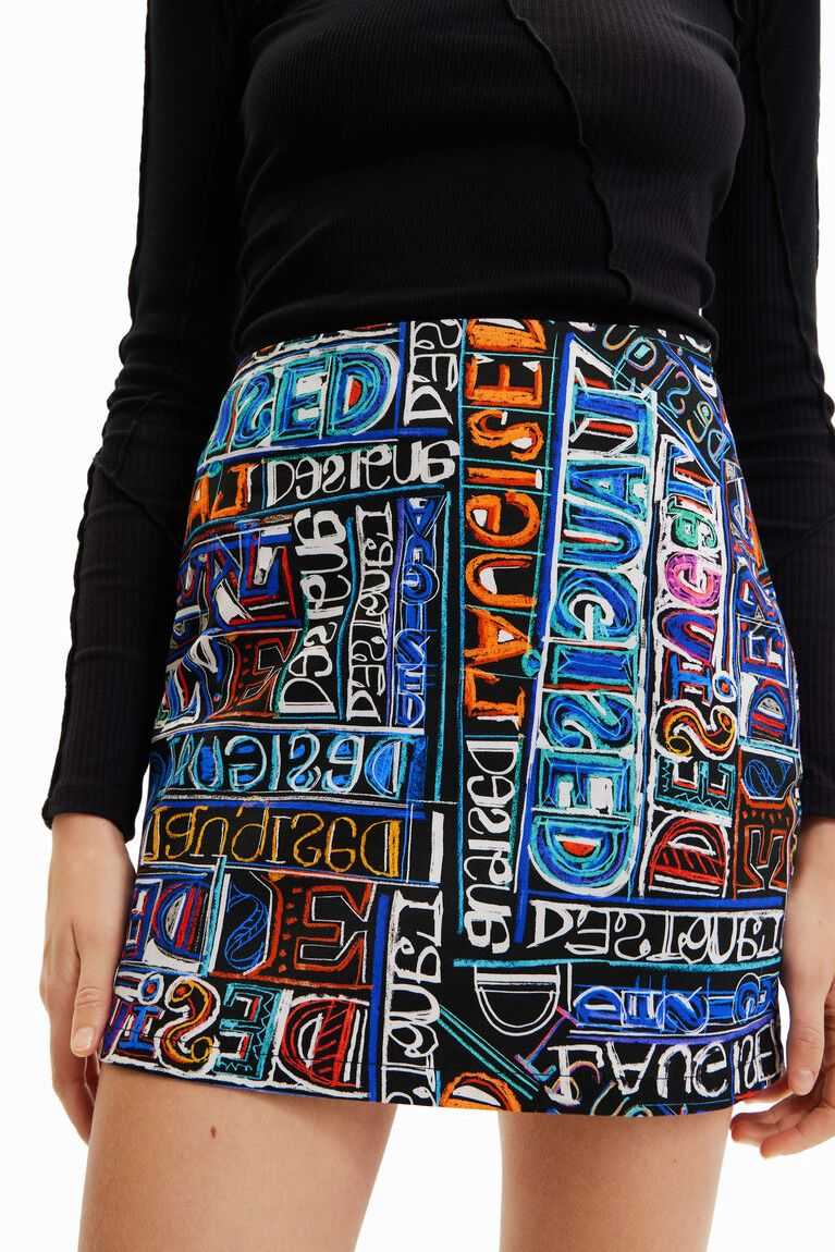 Desigual Slim arty logo mini Etek Kadın | 637510-FGK