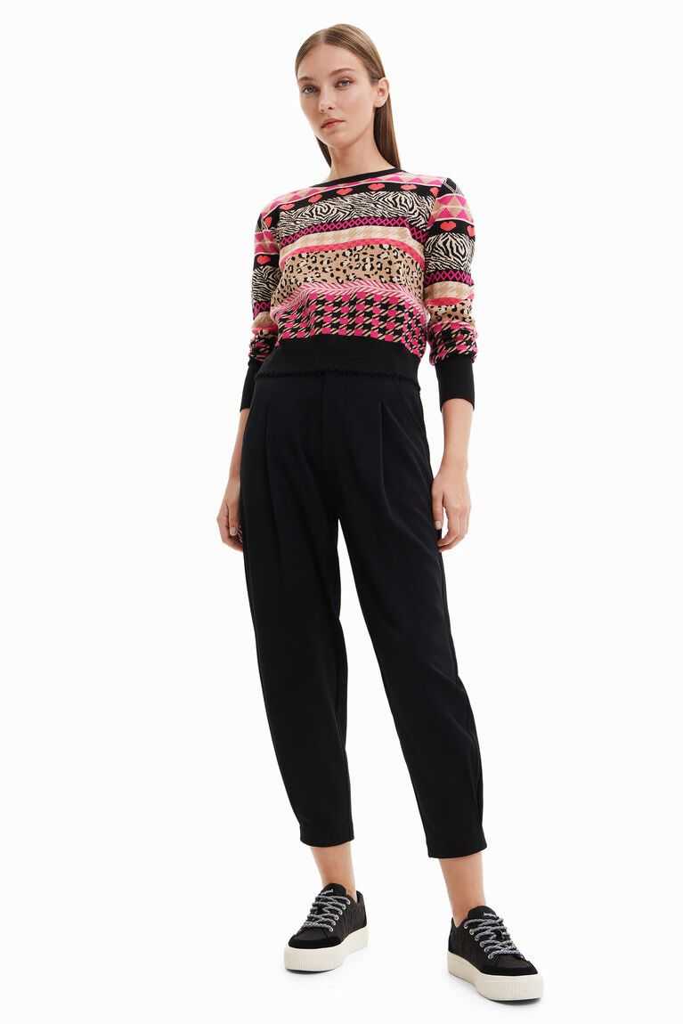 Desigual Slim border pullover Kazak Kadın | 763294-YMS