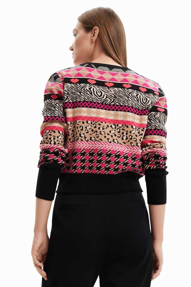 Desigual Slim border pullover Kazak Kadın | 763294-YMS