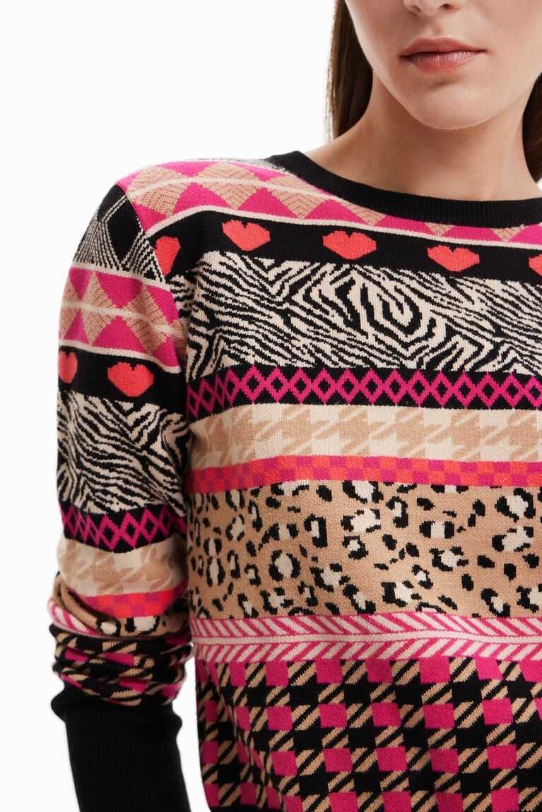 Desigual Slim border pullover Kazak Kadın | 763294-YMS