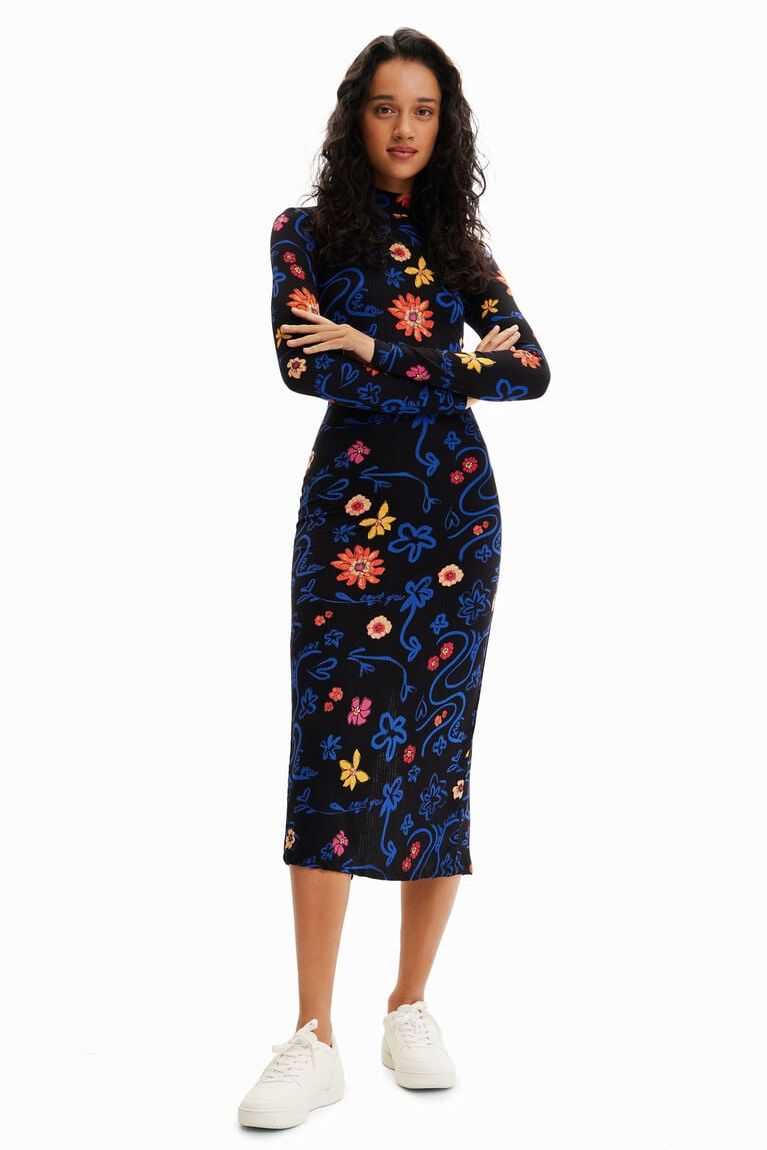 Desigual Slim floral midi Tulum Kadın | 462301-CFK