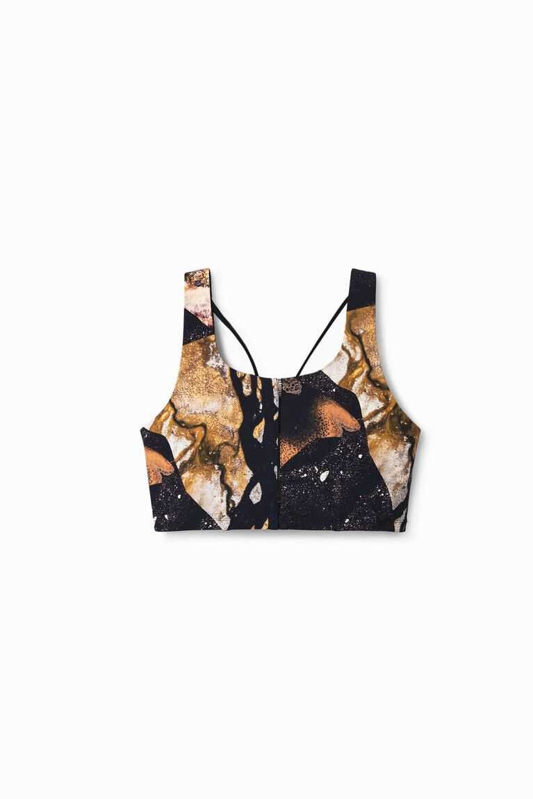 Desigual Spor top with digital print Tişörtü Kadın | 361587-BKA