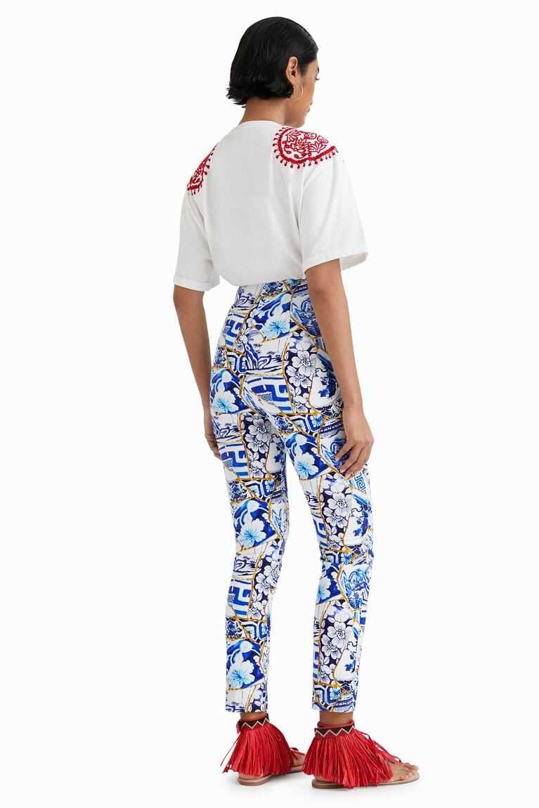 Desigual Stella Jean printed slim trousers Tayt Kadın | 837590-HWF