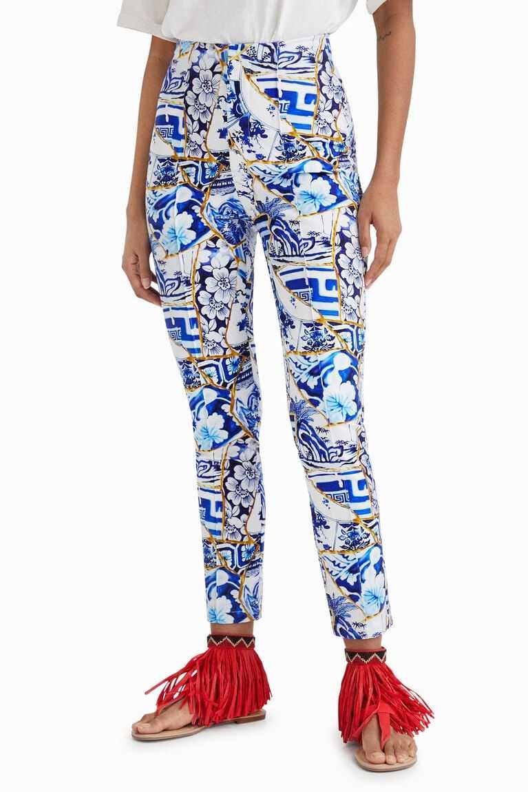 Desigual Stella Jean printed slim trousers Tayt Kadın | 837590-HWF