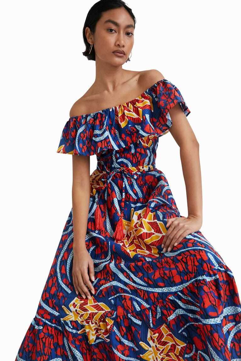 Desigual Stella Jean ruffled midi Tulum Kadın | 956742-FML