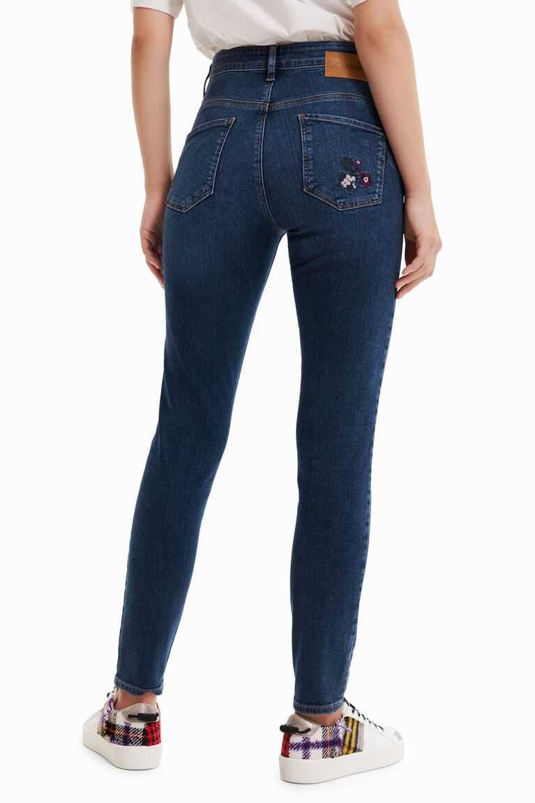 Desigual Sıska push-up with embroidered flowers Kot Pantolon Kadın | 628497-NXE