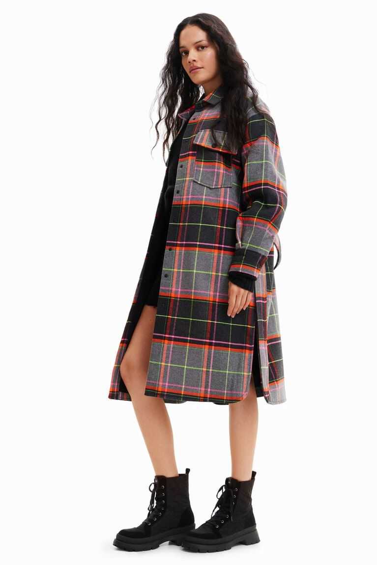 Desigual Tartan overshirt Ceket Kadın | 741983-ERG