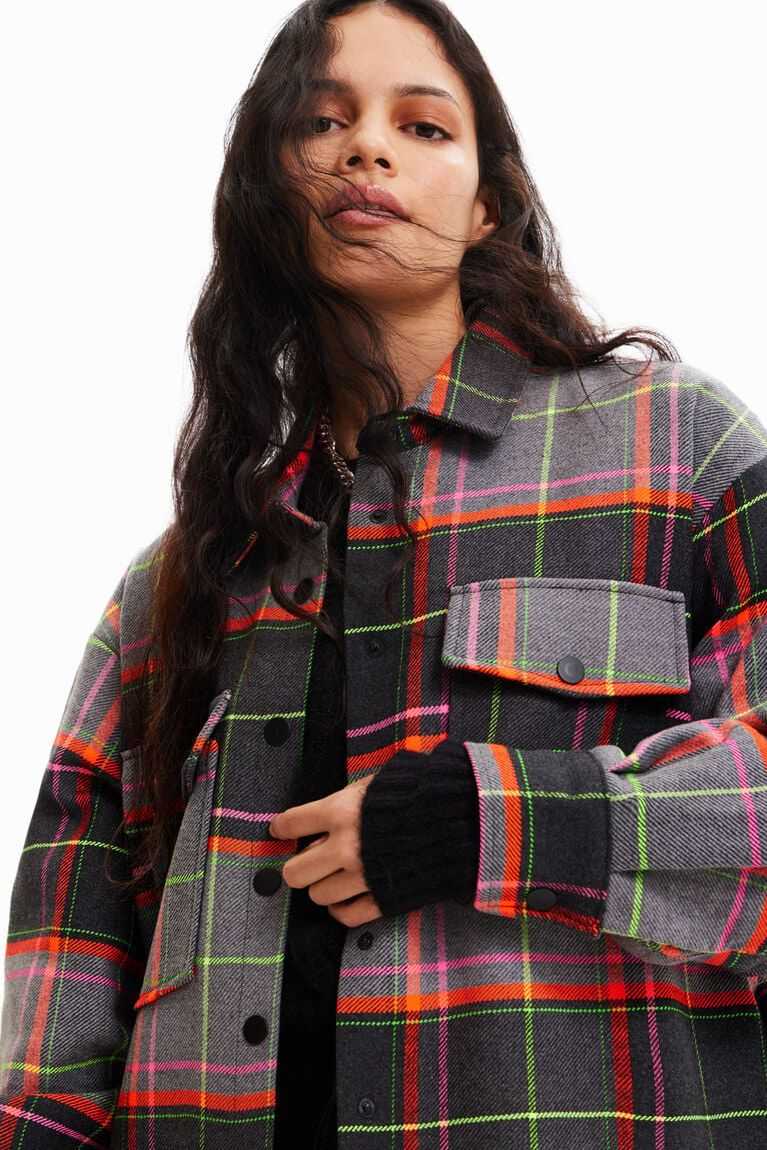 Desigual Tartan overshirt Ceket Kadın | 741983-ERG