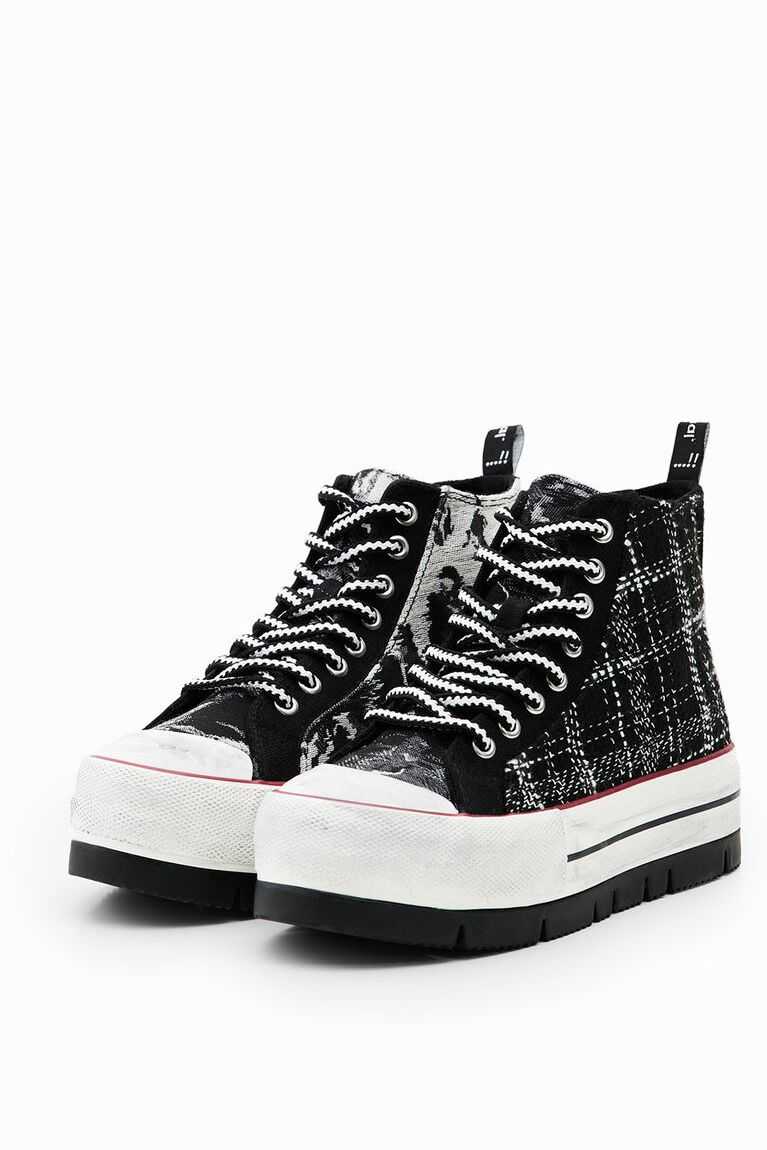 Desigual Tartan platform high-top Spor Ayakkabı Kadın | 827453-XFD