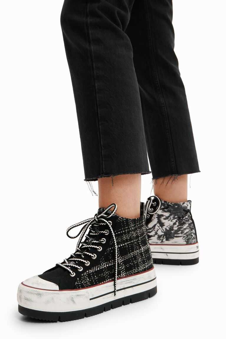 Desigual Tartan platform high-top Spor Ayakkabı Kadın | 827453-XFD