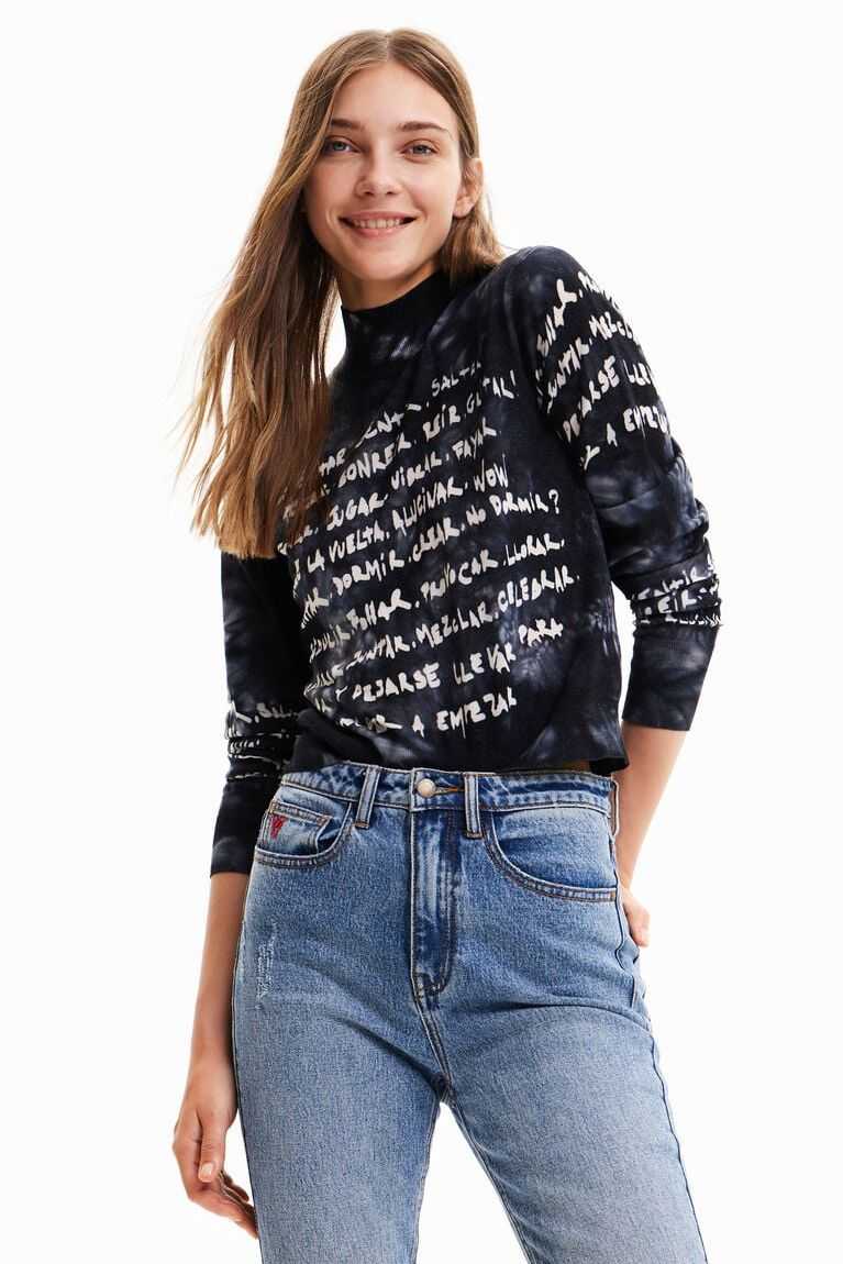 Desigual Tie-dye Manifesto jumper Kazak Kadın | 391426-HKM