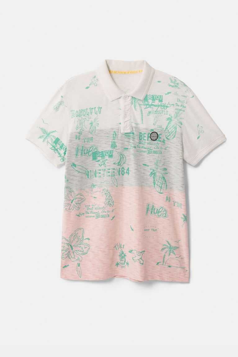 Desigual Tricolour Hawaiian-inspired Polo Gömlek Erkek | 573192-SUD