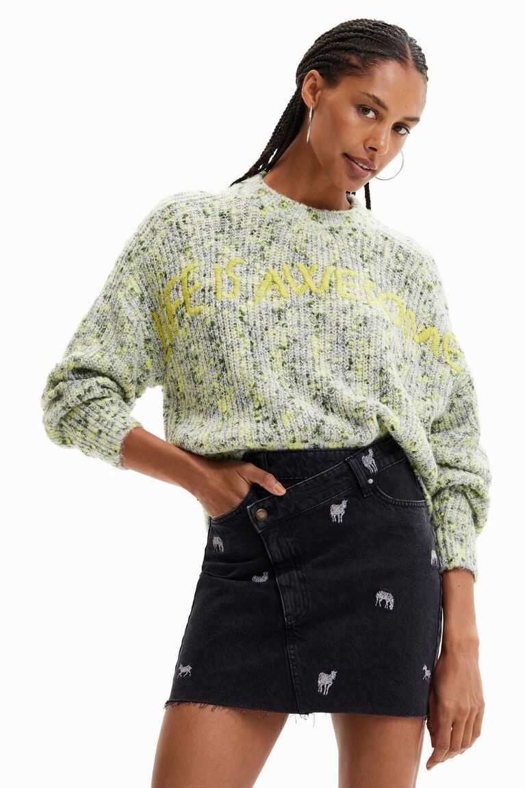 Desigual Tıknaz knit jumper with embroidery Kazak Kadın | 613807-DBM