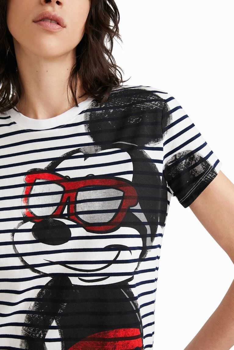 Desigual Çizgili Mickey Mouse T-shirt Triko Kadın | 184793-FYT