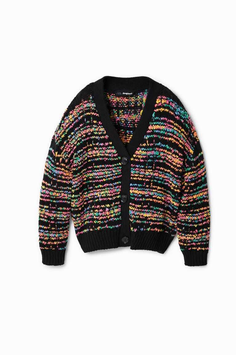 Desigual Çizgili tricot cardigan Tişörtü Kiz Çocuk | 895403-HWK