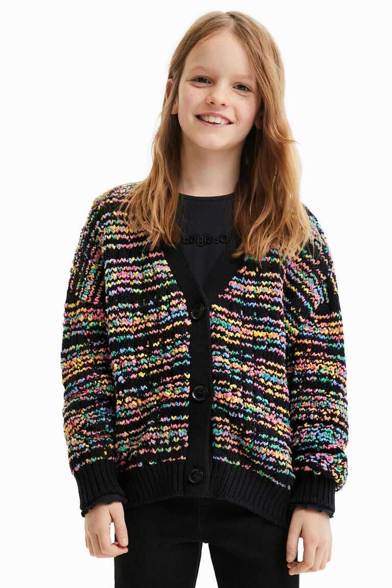 Desigual Çizgili tricot cardigan Tişörtü Kiz Çocuk | 895403-HWK